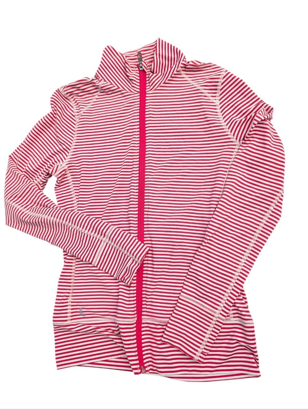 Lolë Women's Activewear Full Zip Jacket Red Striped Size Small